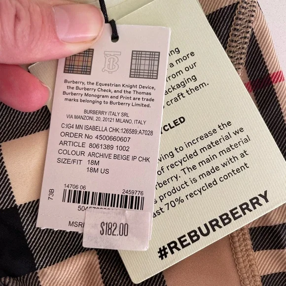 NWT Burberry leggings